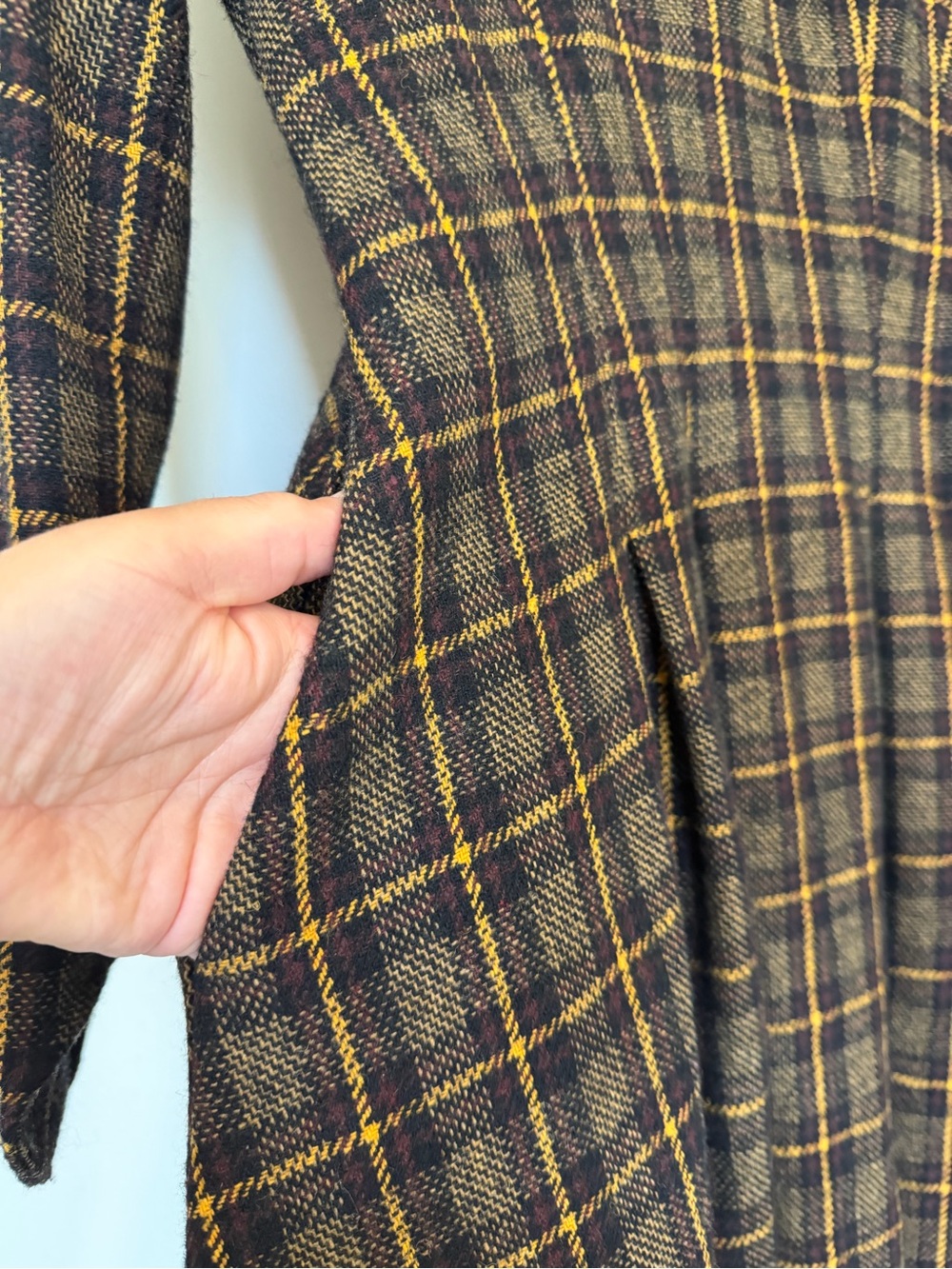Vintage Tartan Fit and flare Fall Formal Retro 50s Academia Plaid Modest size M - Picture 8 of 15